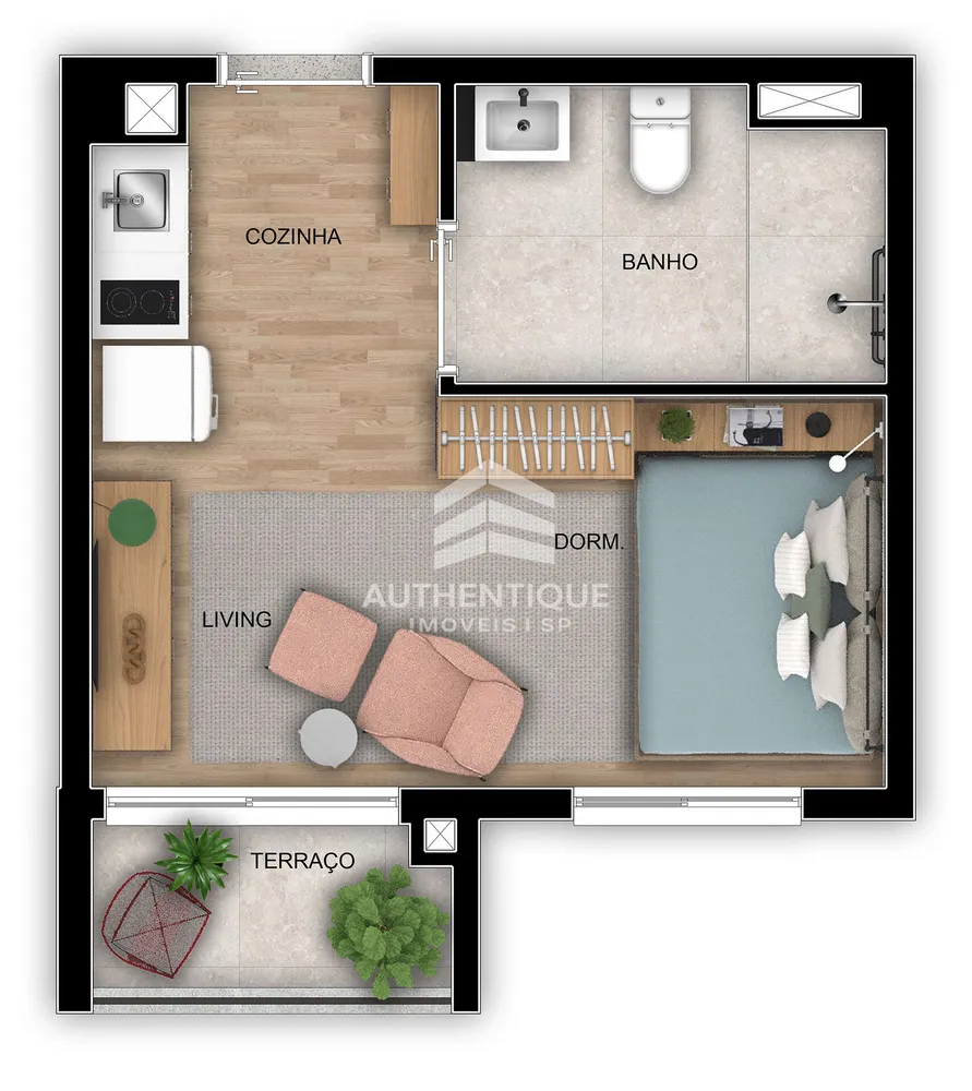 Apartamento, 1 quarto, 24 m² - Foto 50