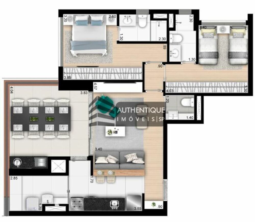 Apartamento, 2 quartos, 88 m² - Foto 1