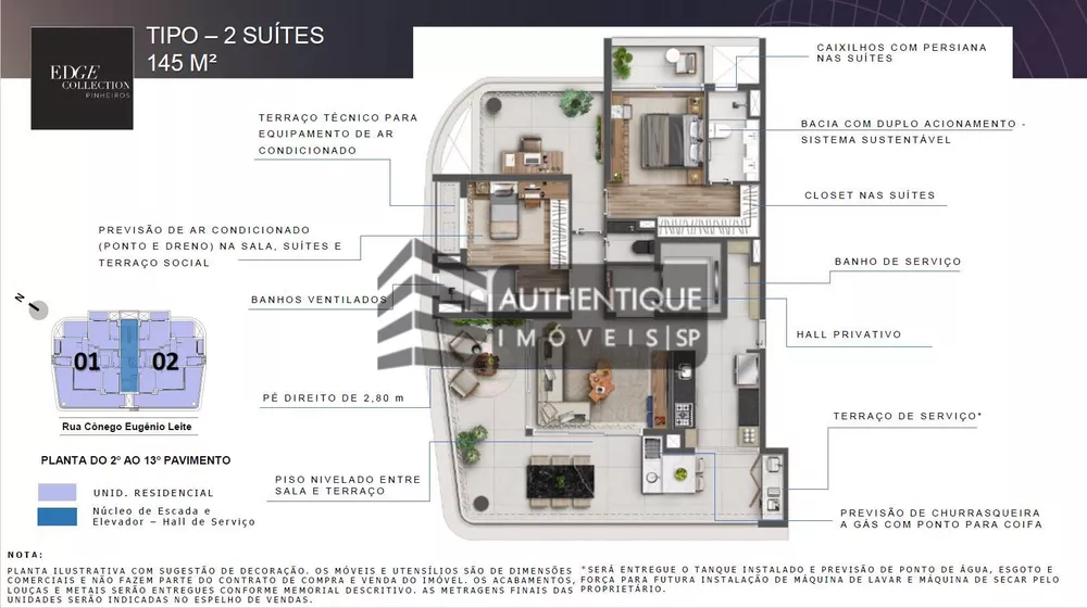 Apartamento à venda com 2 quartos, 145m² - Foto 14