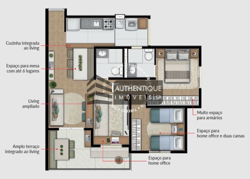 Apartamento, 3 quartos, 67 m² - Foto 1