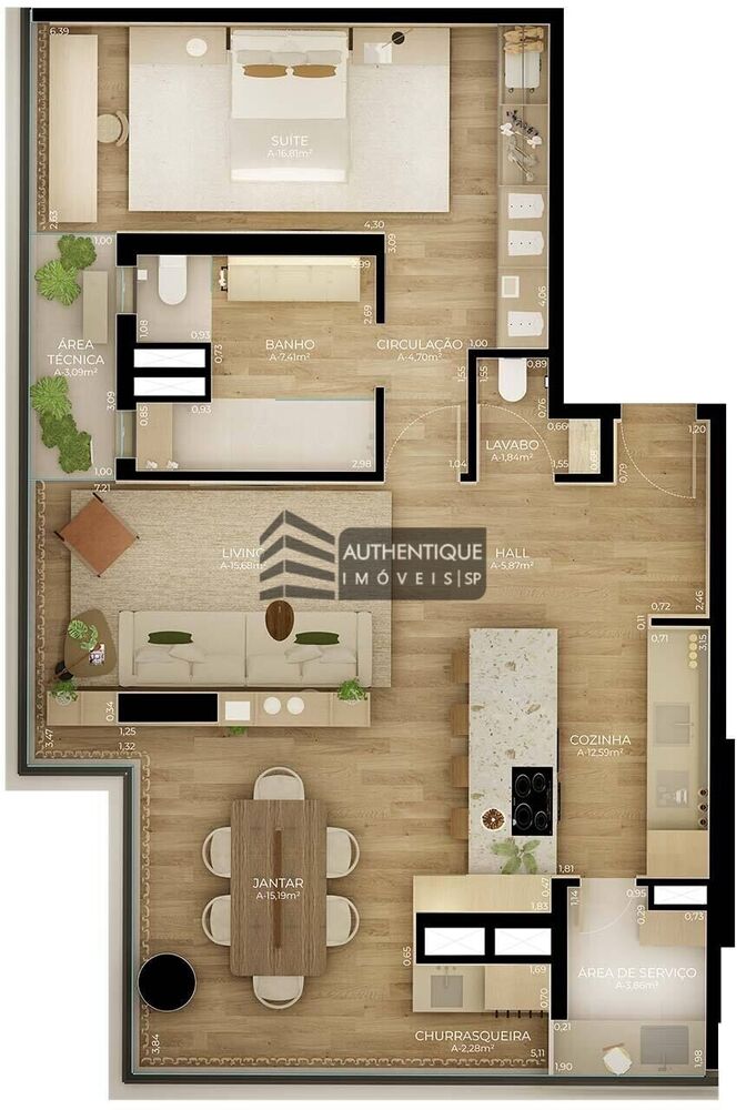 Apartamento, 1 quarto, 92 m² - Foto 4