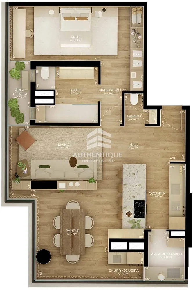 Apartamento, 1 quarto, 92 m² - Foto 14