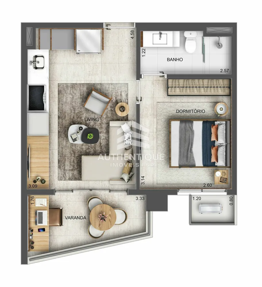 Apartamento, 1 quarto, 35 m² - Foto 12
