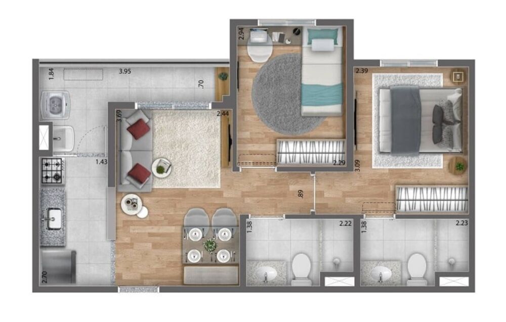 Apartamento, 2 quartos, 46 m² - Foto 23