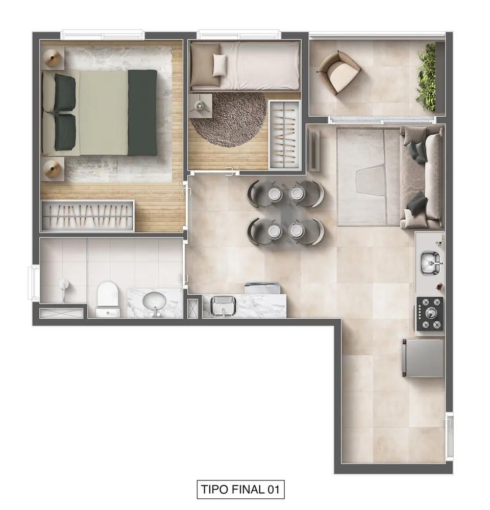 Apartamento, 2 quartos, 37 m² - Foto 12
