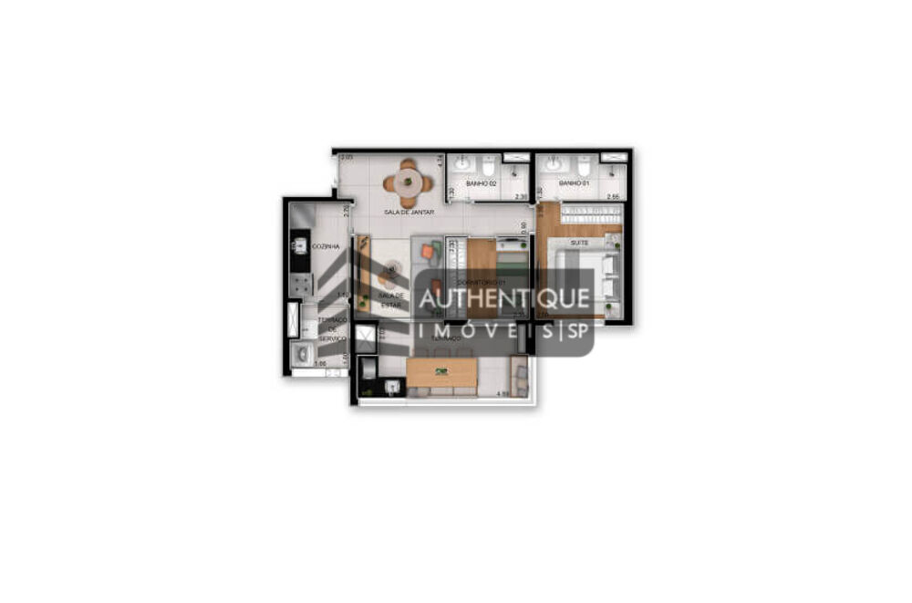 Apartamento, 2 quartos, 65 m² - Foto 2