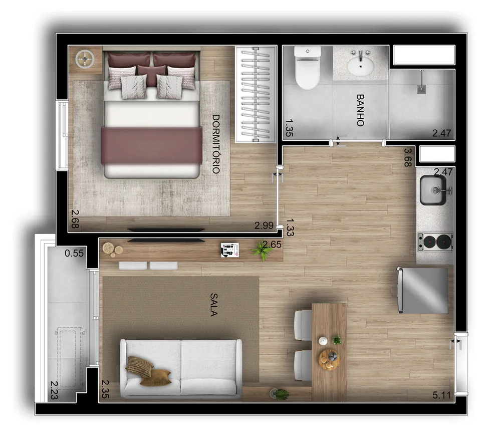 Apartamento, 1 quarto, 89 m² - Foto 6