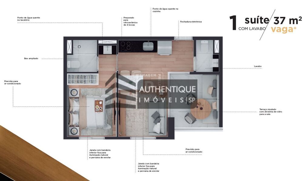 Apartamento, 1 quarto, 37 m² - Foto 7