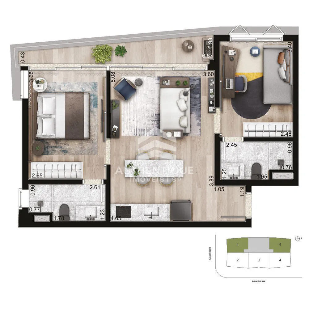 Apartamento, 1 quarto, 29 m² - Foto 1