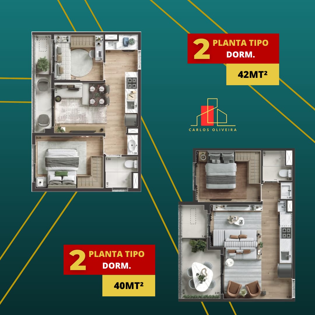 Apartamento à venda com 2 quartos, 42m² - Foto 2