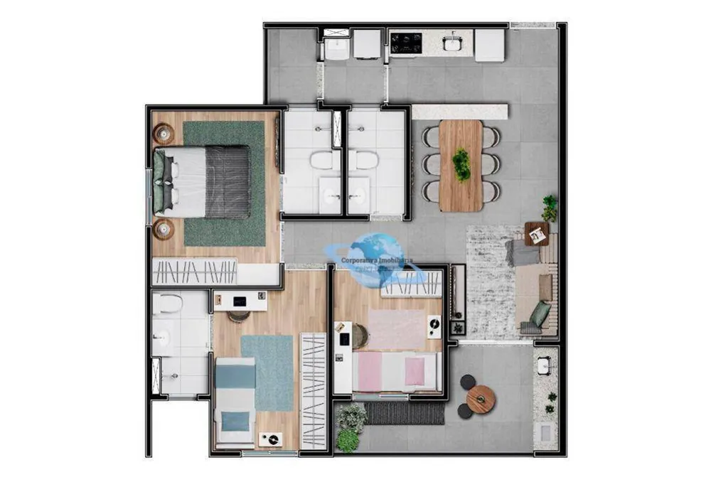 Apartamento, 3 quartos, 75 m² - Foto 2
