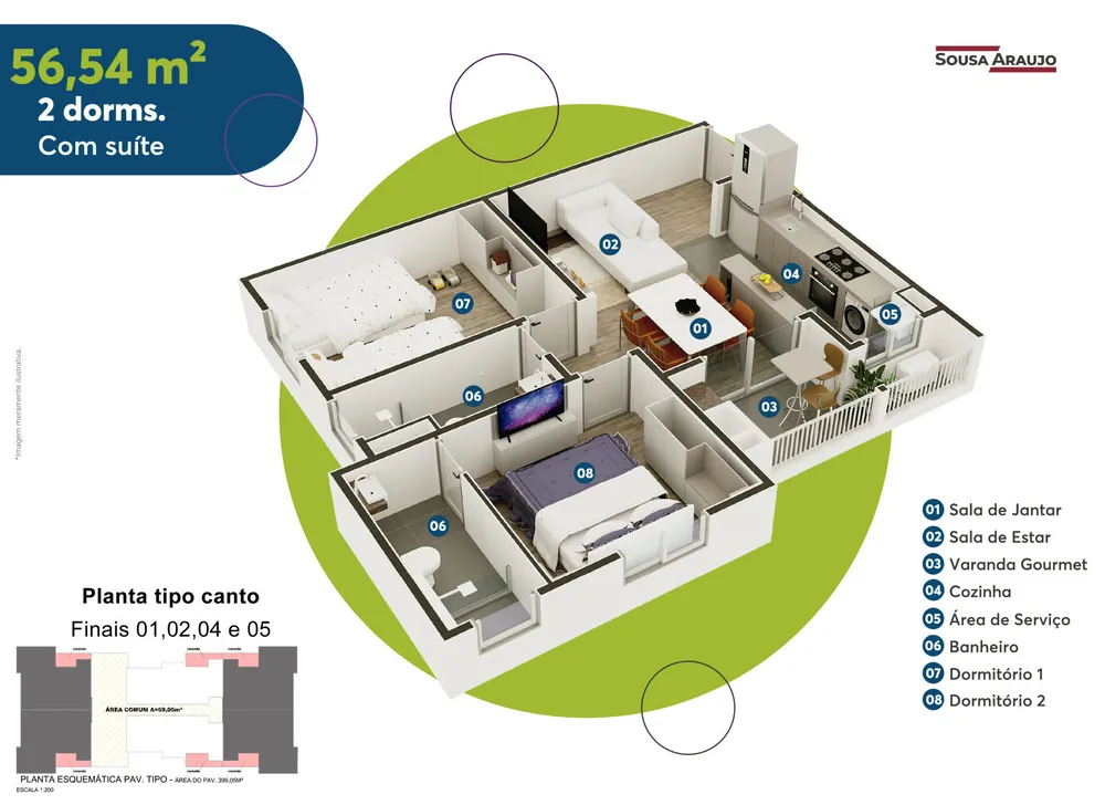 Apartamento, 2 quartos, 53 m² - Foto 15