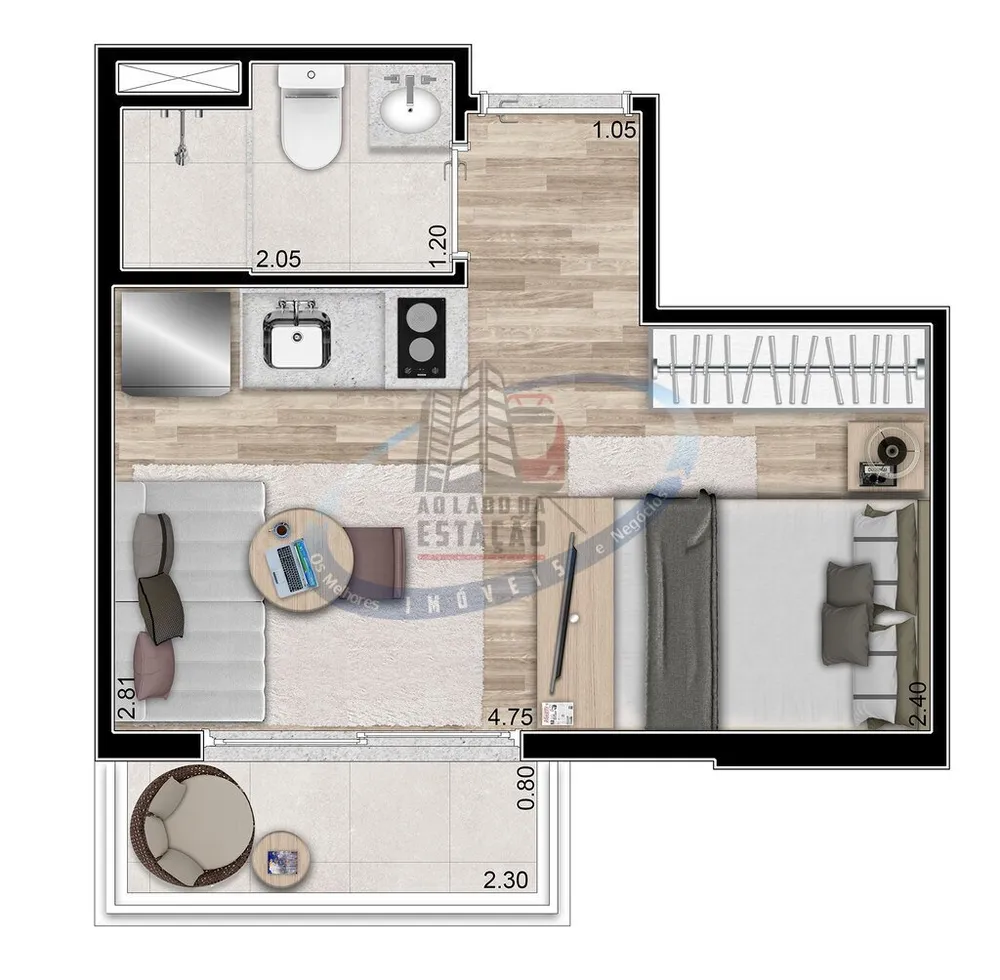Apartamento, 1 quarto, 31 m² - Foto 6