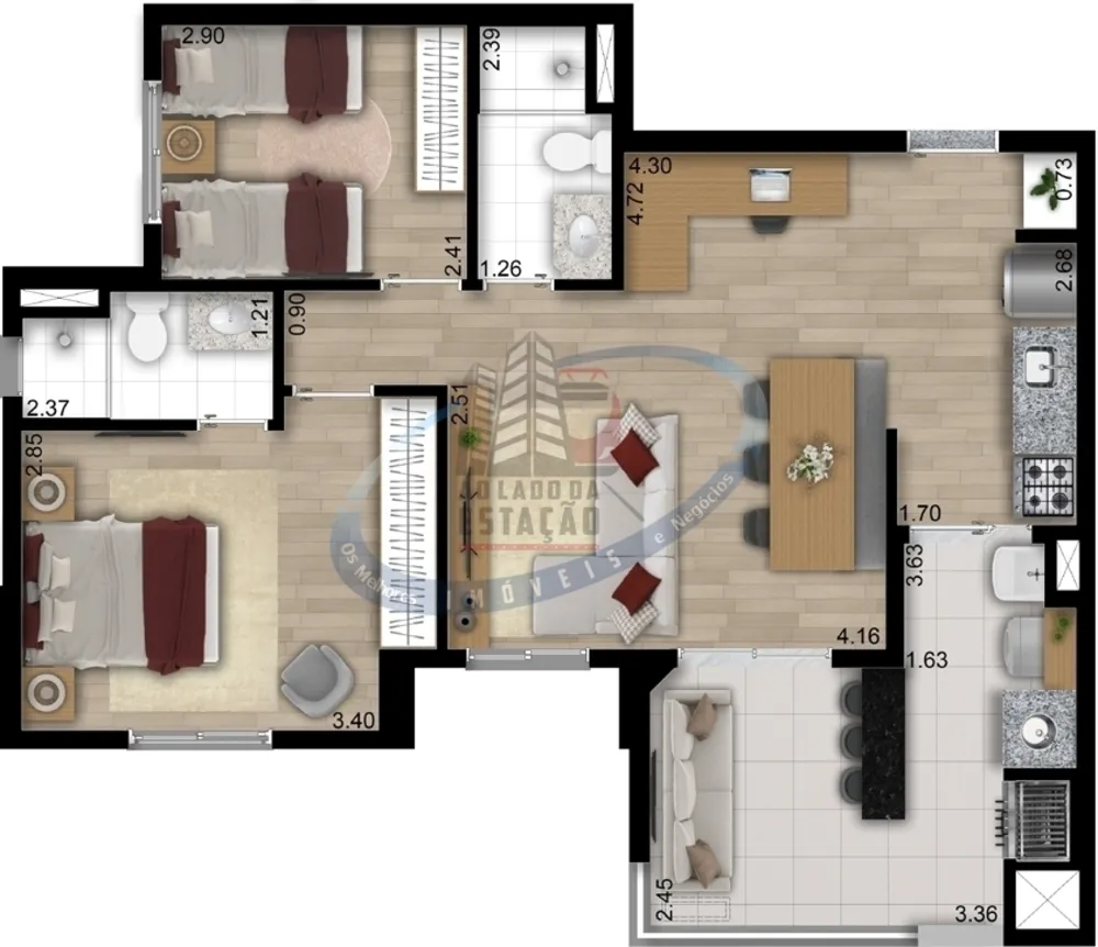 Apartamento, 3 quartos, 69 m² - Foto 11