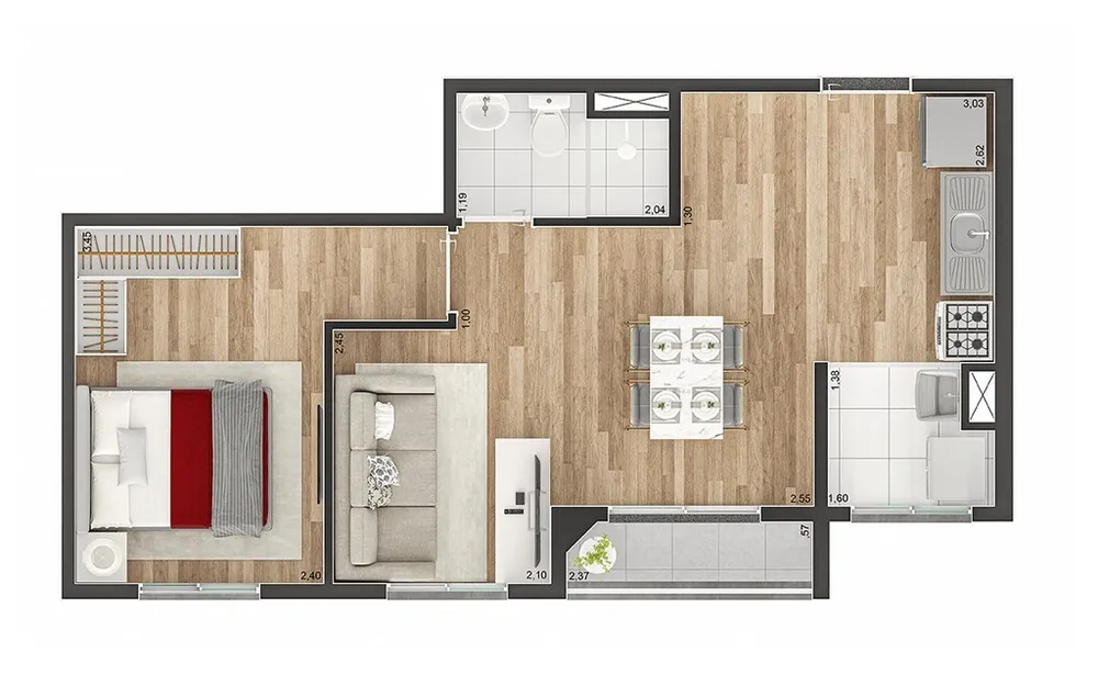 Apartamento, 2 quartos, 37 m² - Foto 8