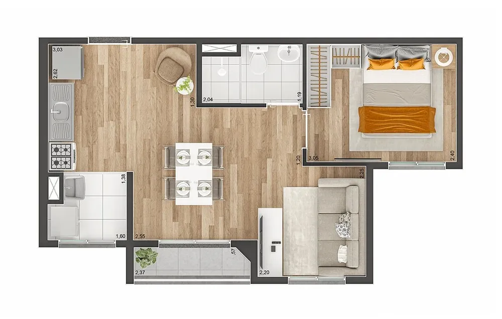 Apartamento, 2 quartos, 37 m² - Foto 7