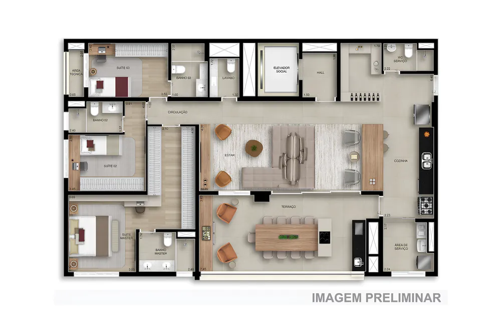 Apartamento, 3 quartos, 193 m² - Foto 1