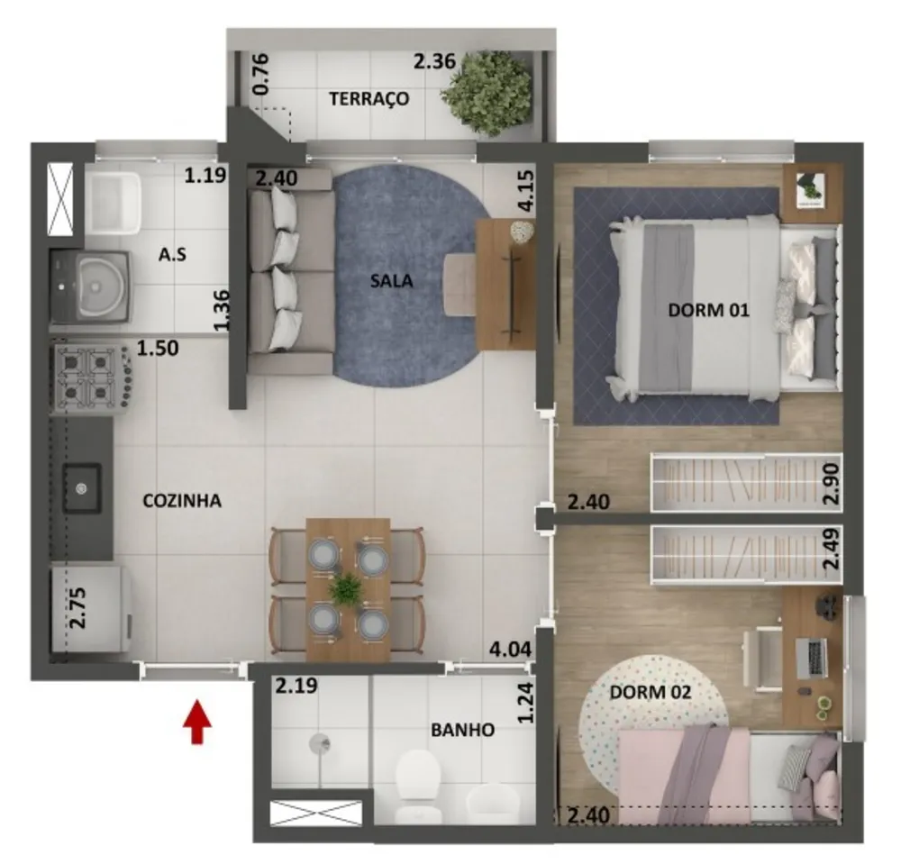 Apartamento, 2 quartos, 46 m² - Foto 12