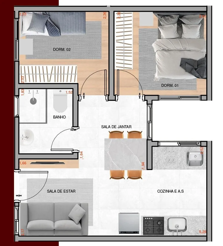 Apartamento, 2 quartos, 40 m² - Foto 11