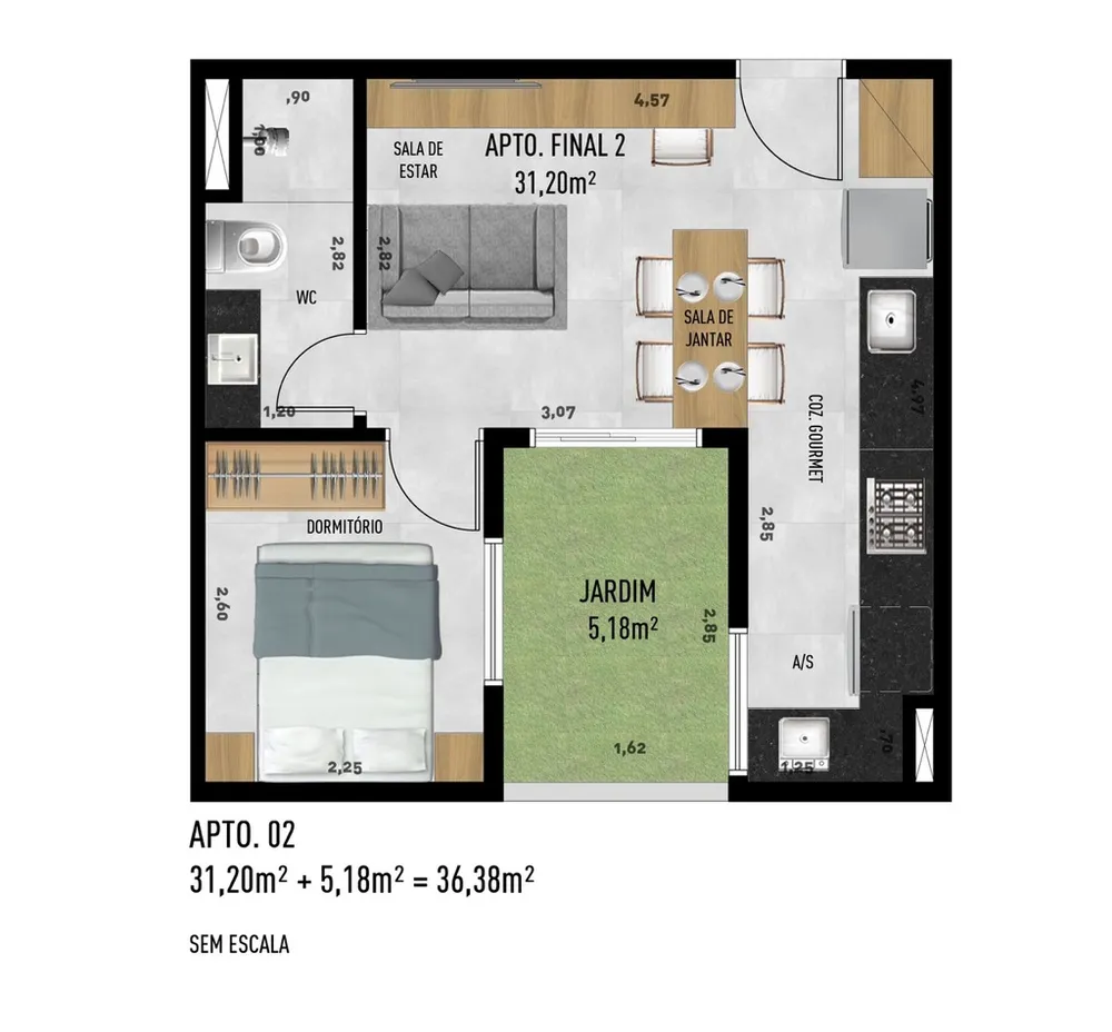 Apartamento, 2 quartos, 37 m² - Foto 11