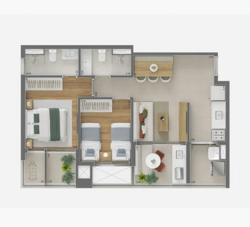 Apartamento, 1 quarto, 58 m² - Foto 9