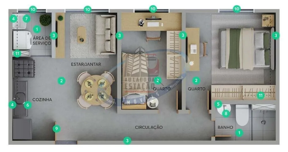 Apartamento, 2 quartos, 35 m² - Foto 12