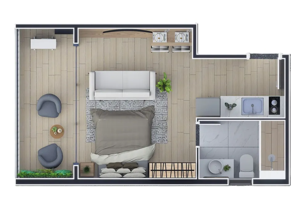 Apartamento, 1 quarto, 24 m² - Foto 1