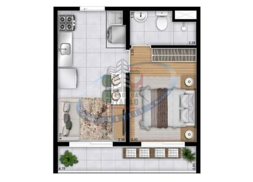 Apartamento, 1 quarto, 27 m² - Foto 12