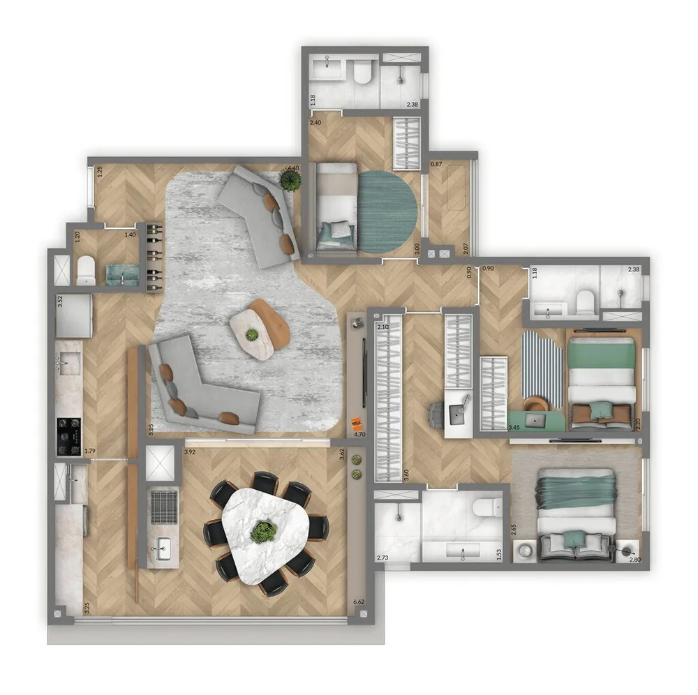 Apartamento, 2 quartos, 140 m² - Foto 11