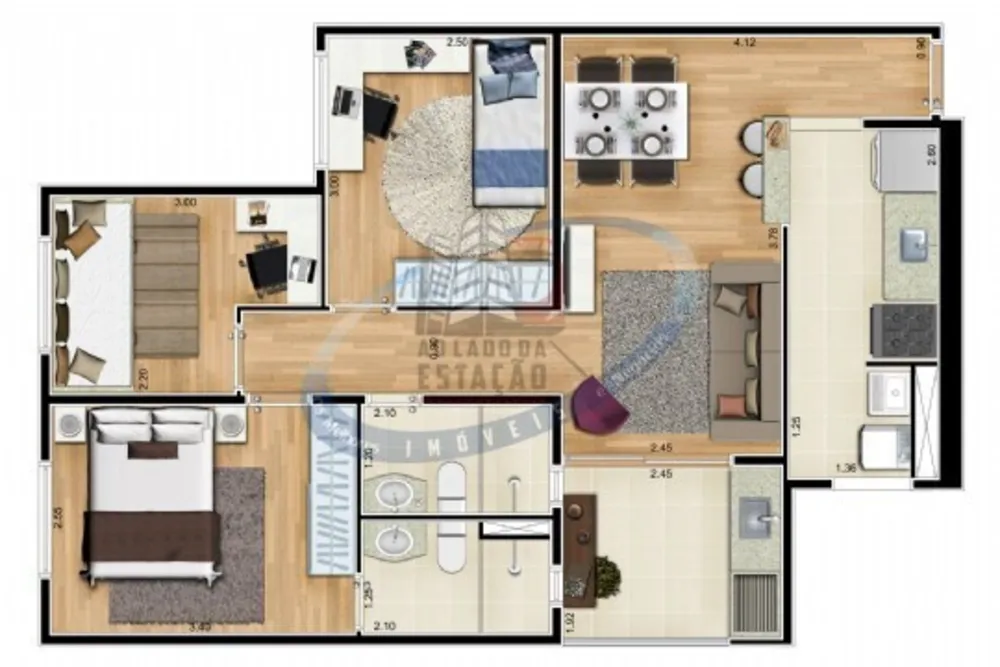 Apartamento, 3 quartos, 58 m² - Foto 1