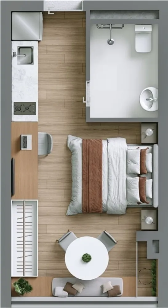 Apartamento, 1 quarto, 24 m² - Foto 2