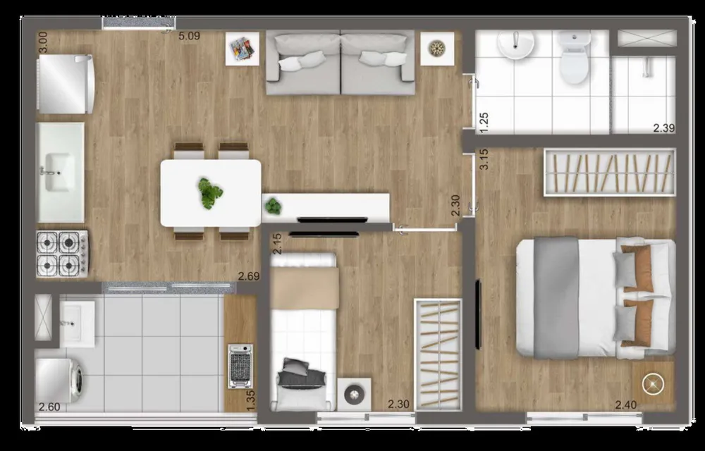 Apartamento, 2 quartos, 37 m² - Foto 7