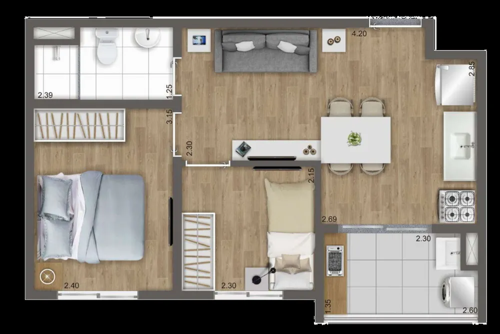 Apartamento, 2 quartos, 37 m² - Foto 8