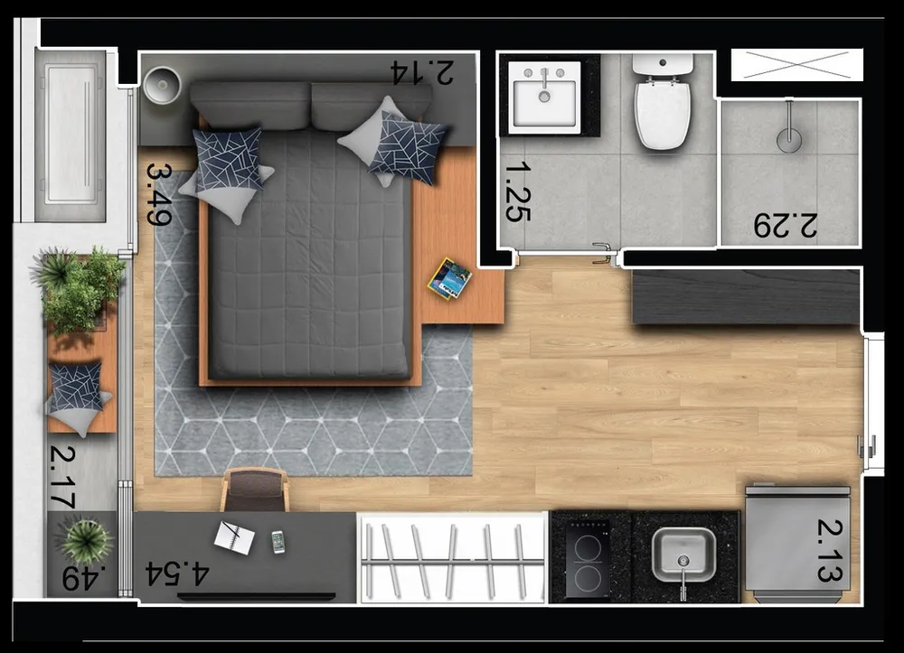 Apartamento, 2 quartos, 34 m² - Foto 3