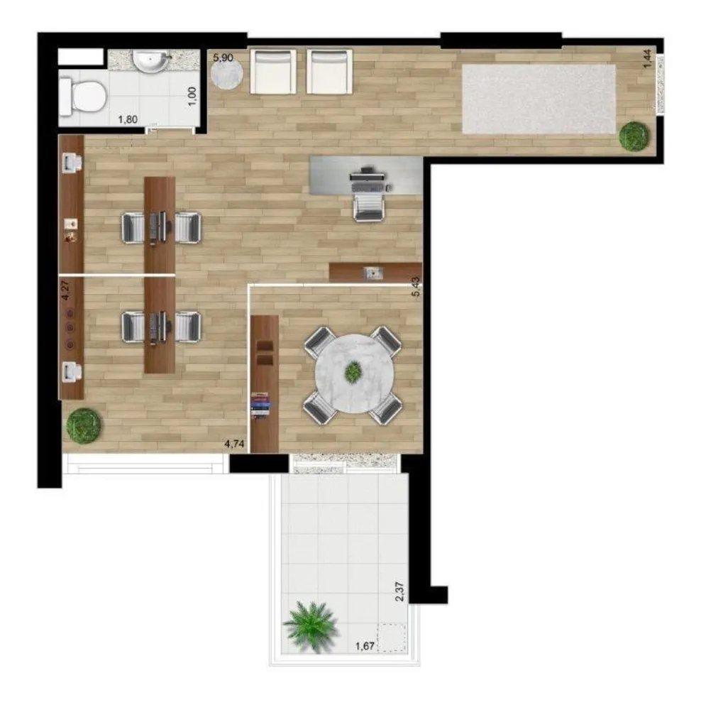 Sala-Conjunto, 39 m² - Foto 6