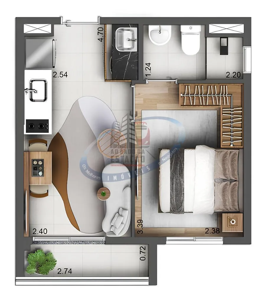 Apartamento, 1 quarto, 27 m² - Foto 9
