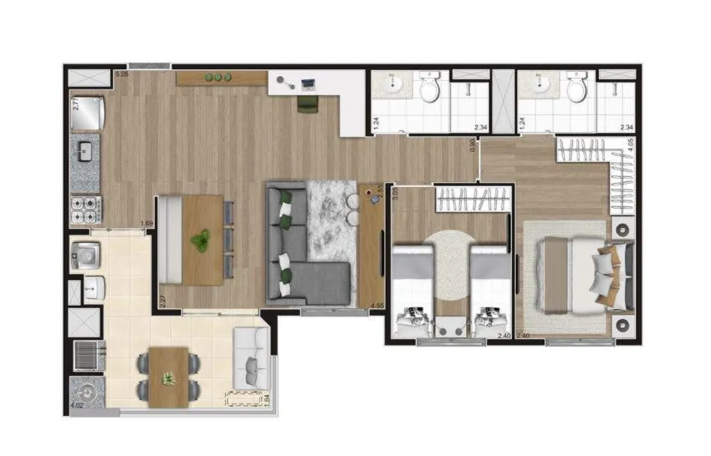 Apartamento, 3 quartos, 67 m² - Foto 12