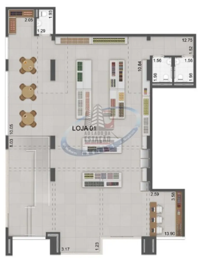 Loja-Salão, 232 m² - Foto 1