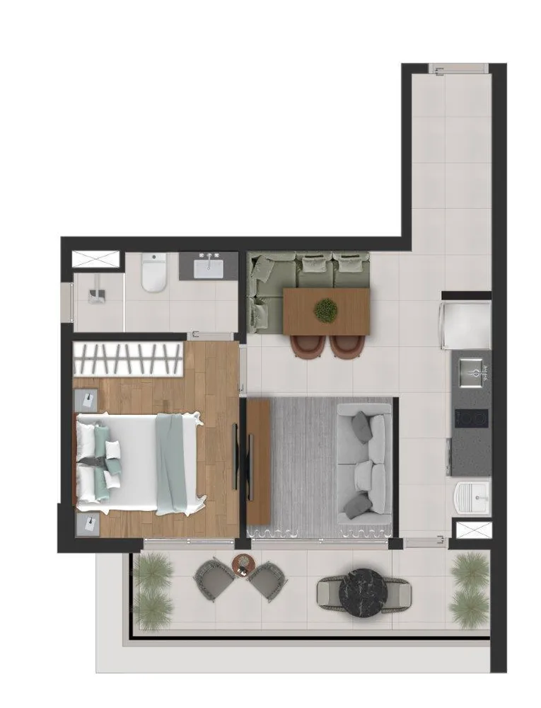 Apartamento, 1 quarto, 38 m² - Foto 1