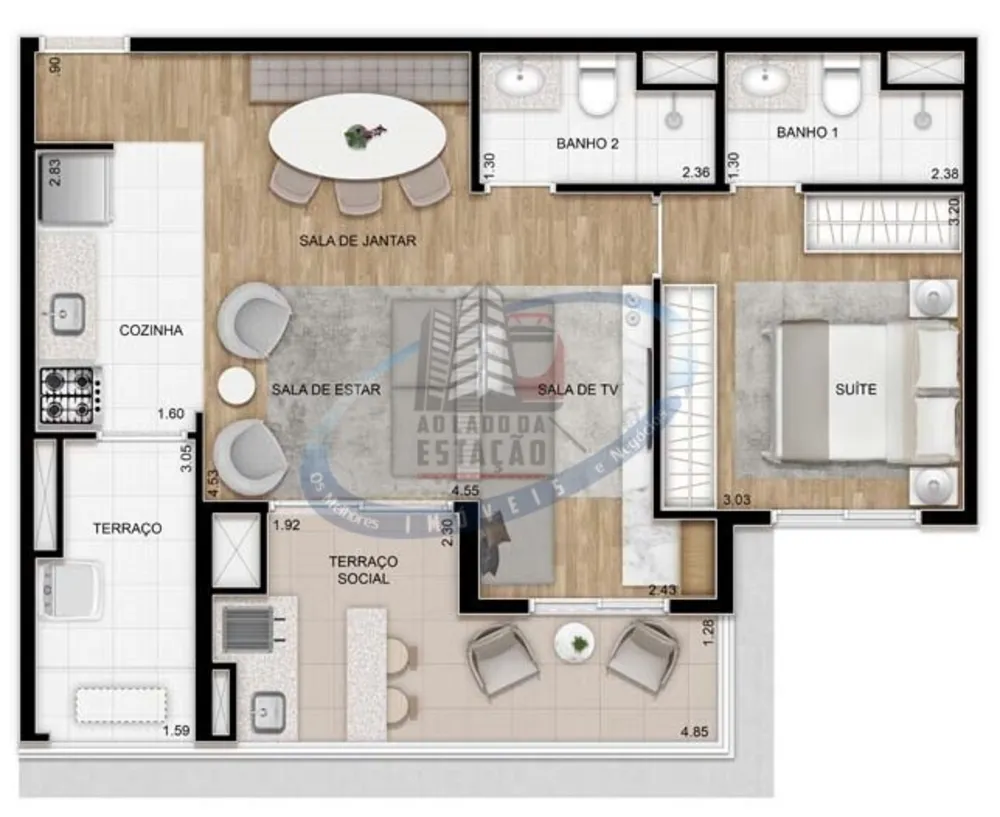 Apartamento, 3 quartos, 79 m² - Foto 2