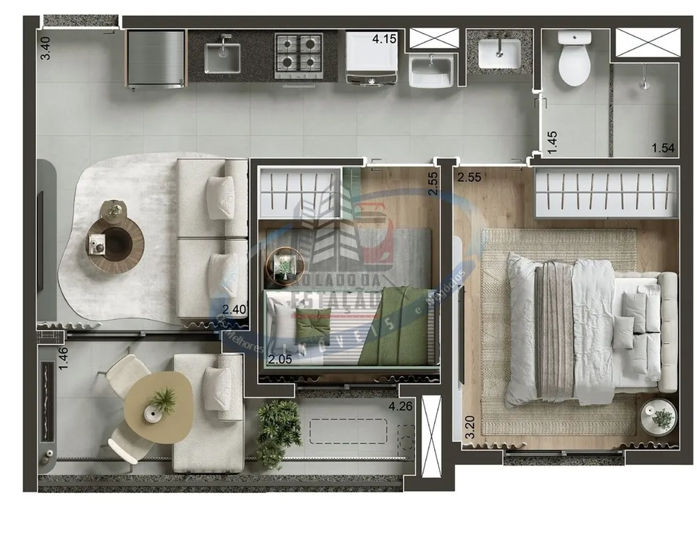Apartamento, 2 quartos, 38 m² - Foto 1