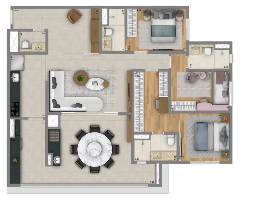 Apartamento, 3 quartos, 188 m² - Foto 11