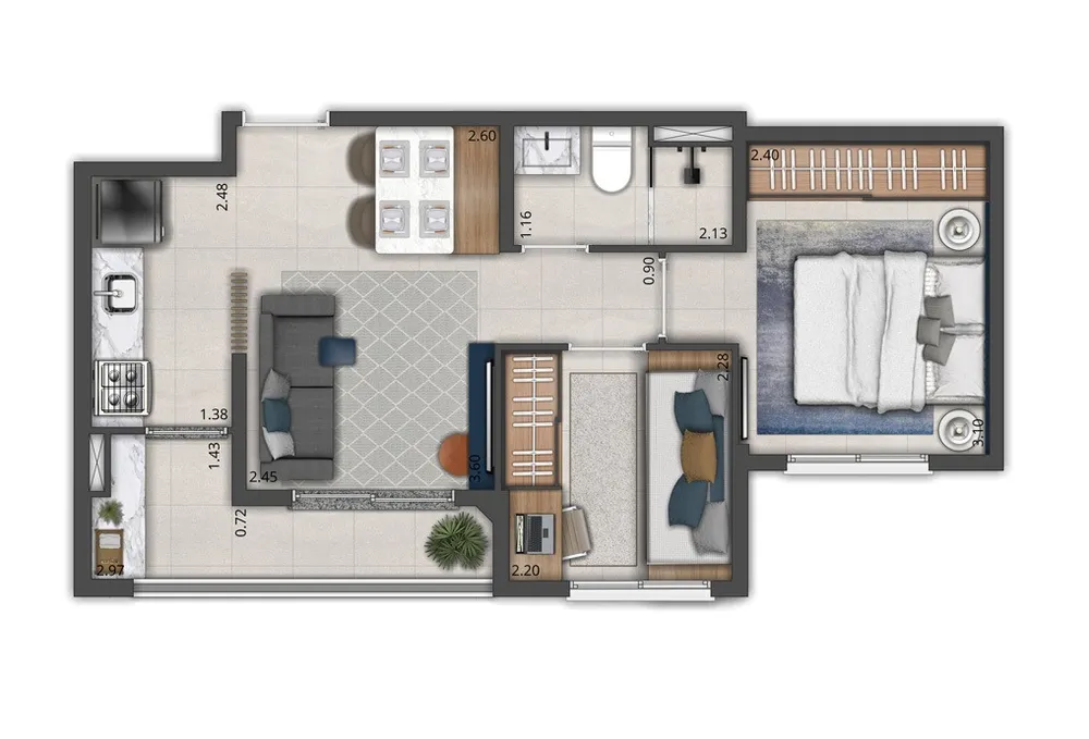 Apartamento, 1 quarto, 39 m² - Foto 12