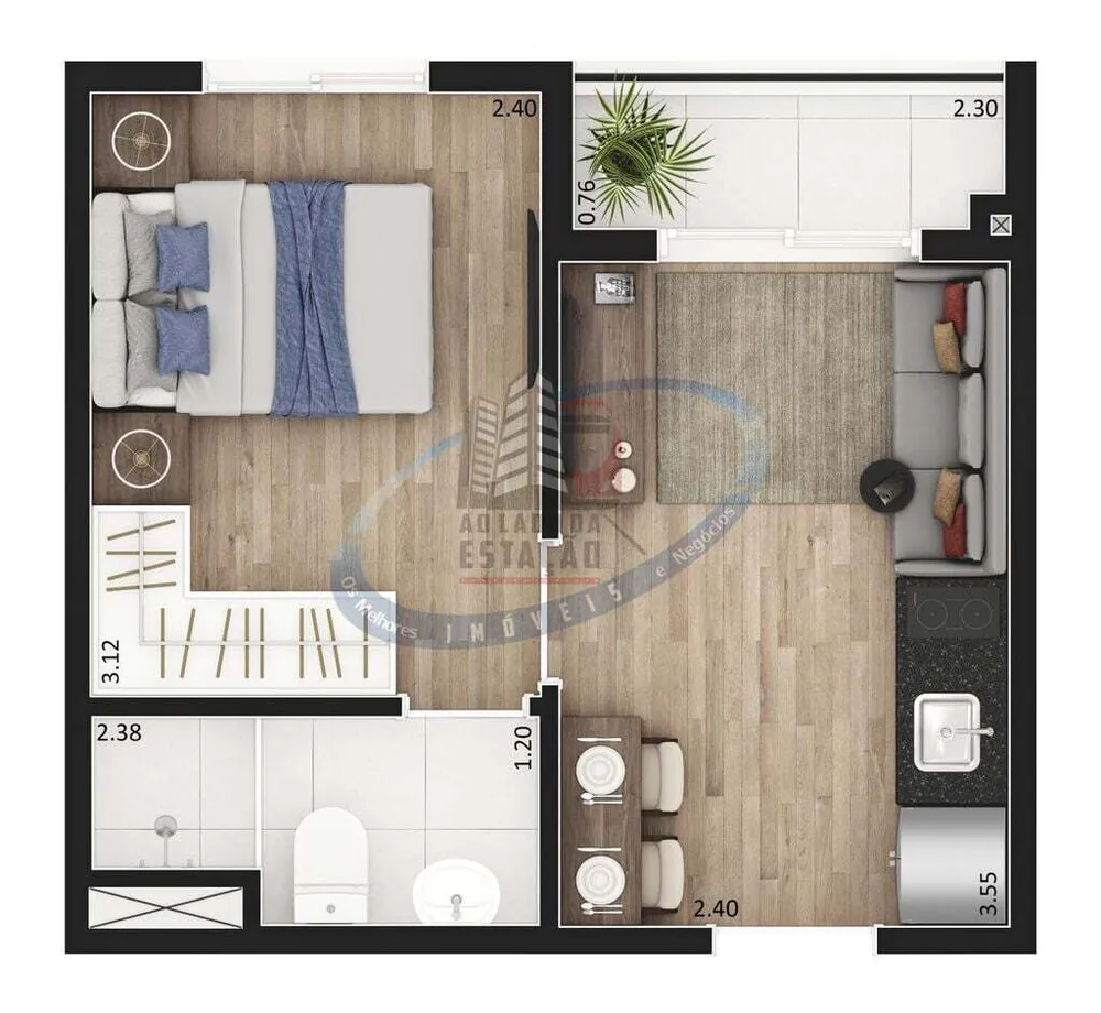 Apartamento, 1 quarto, 23 m² - Foto 3