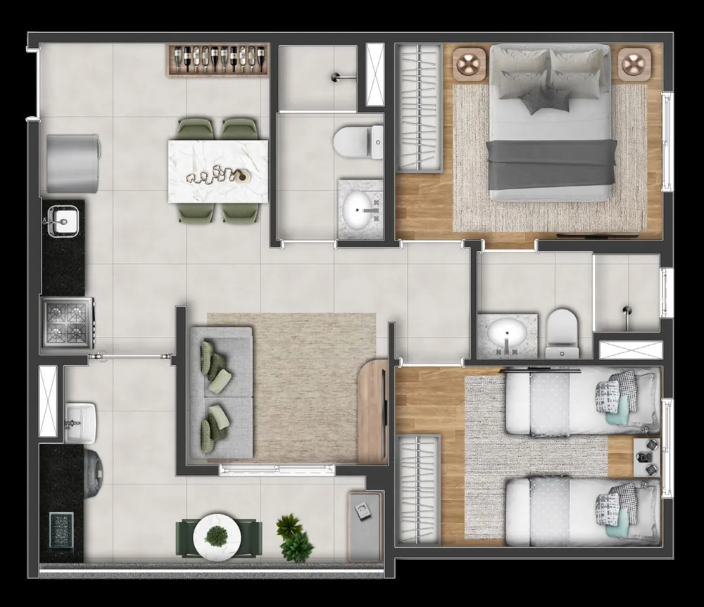 Apartamento, 2 quartos, 50 m² - Foto 3
