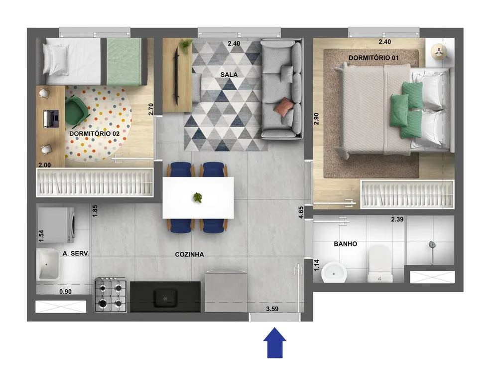 Apartamento, 1 quarto, 34 m² - Foto 12