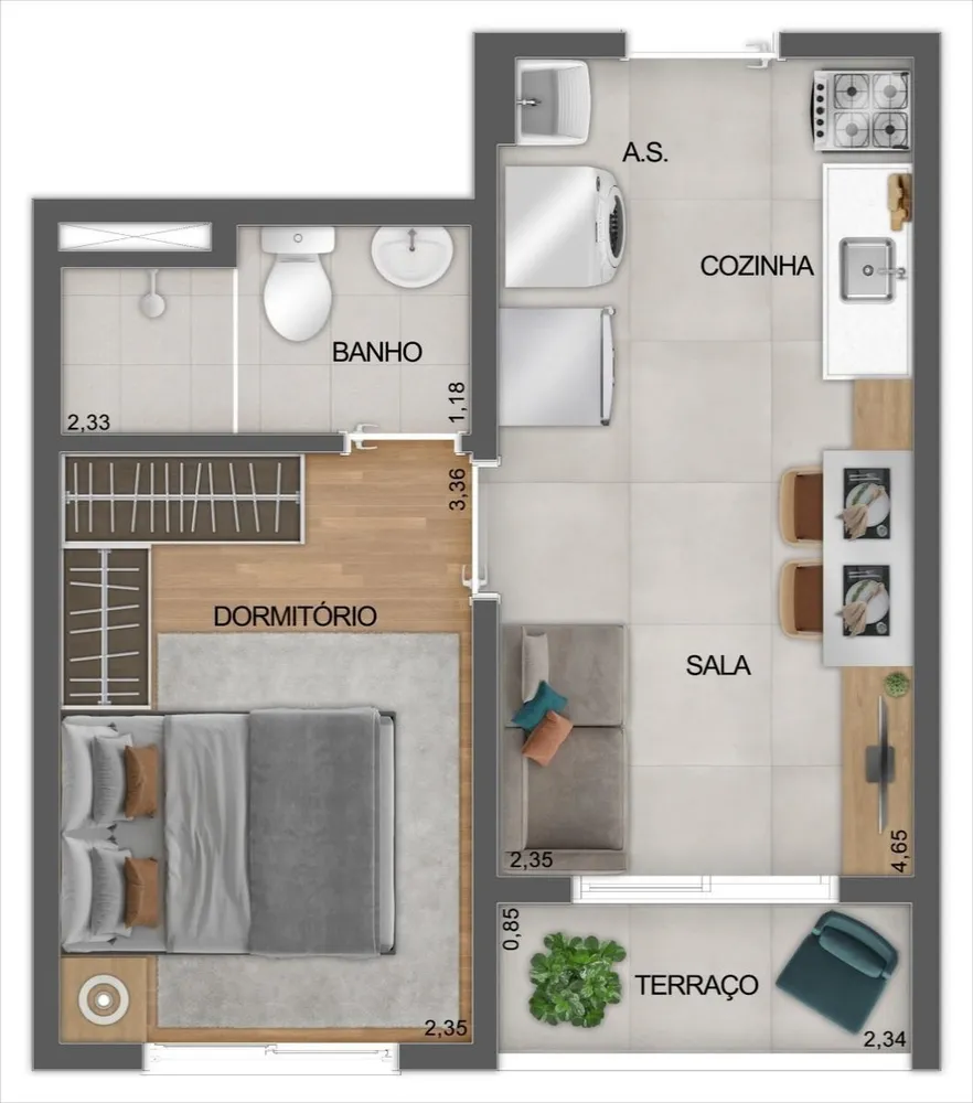 Apartamento, 1 quarto, 29 m² - Foto 6