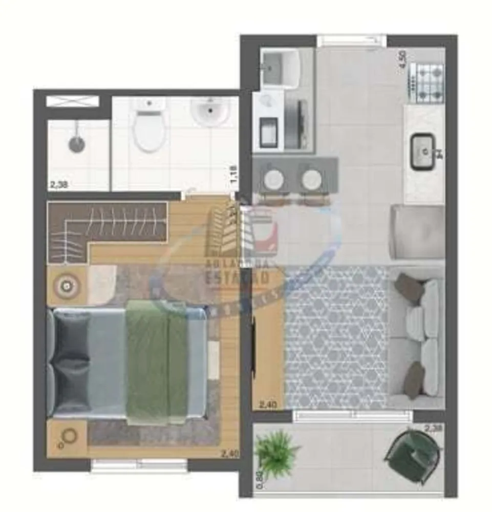 Apartamento, 1 quarto, 26 m² - Foto 12
