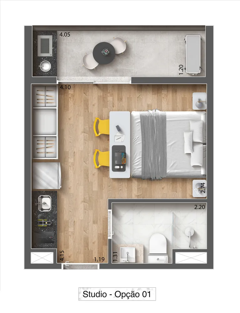 Apartamento, 1 quarto, 24 m² - Foto 8