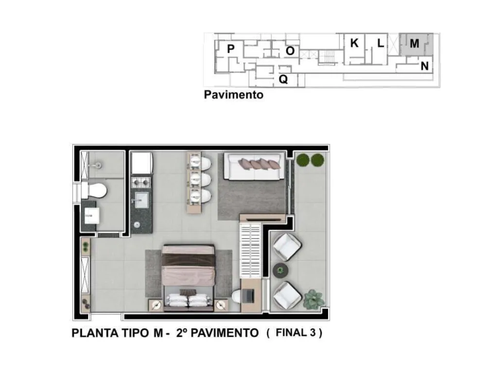 Apartamento, 1 quarto, 33 m² - Foto 1